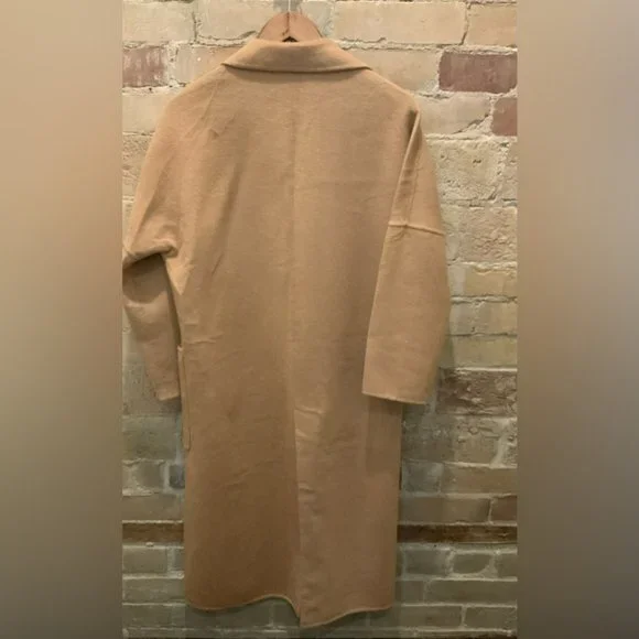 ZARA Oversized Double-Breasted Coat Sz S in Camel - Picture 8 of 8